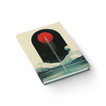 Rocket in Front of Red Moon Journal - Blank